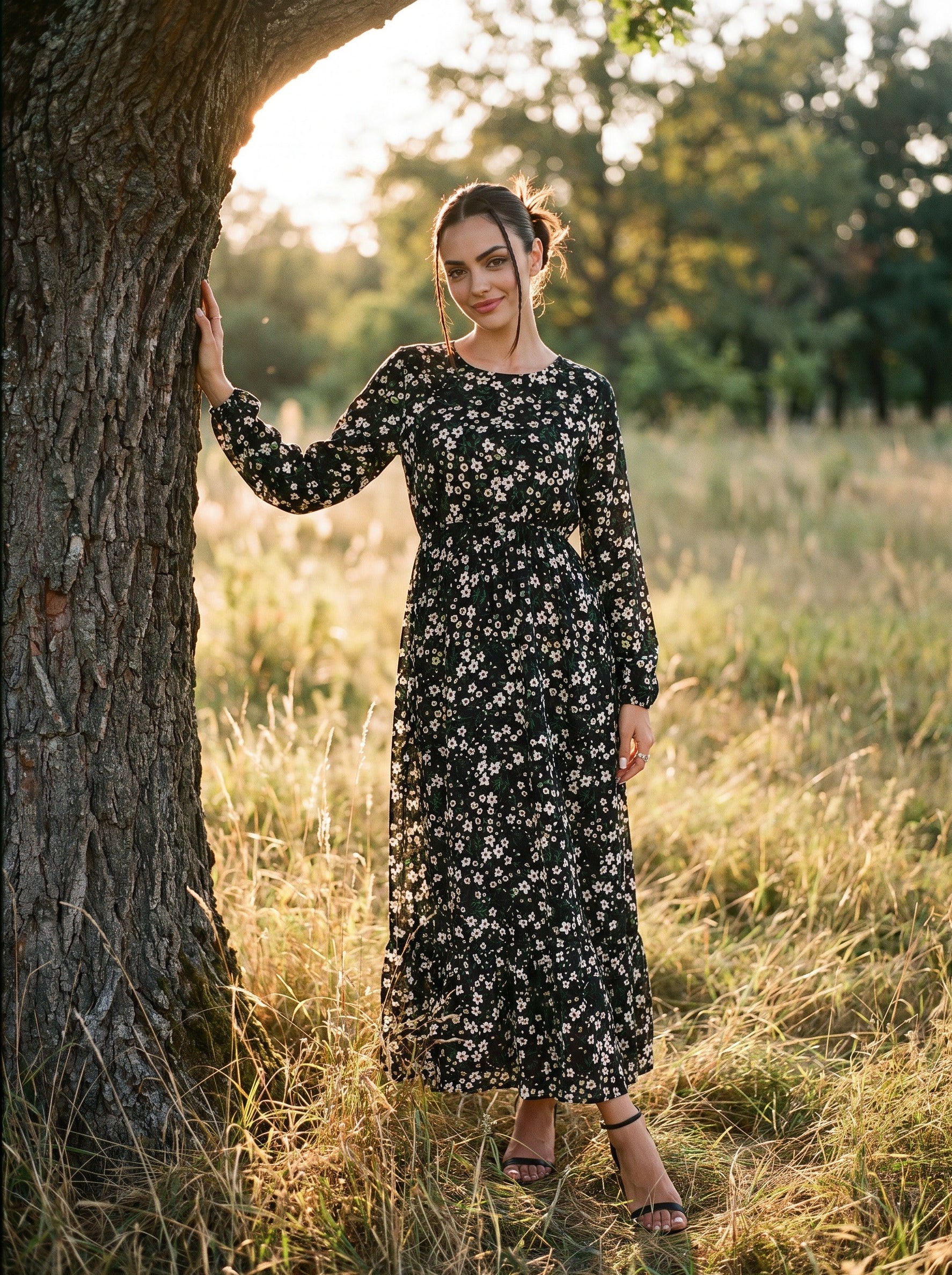 Juniper Tiered Maxi Dress in Prairie Ditsy Florals