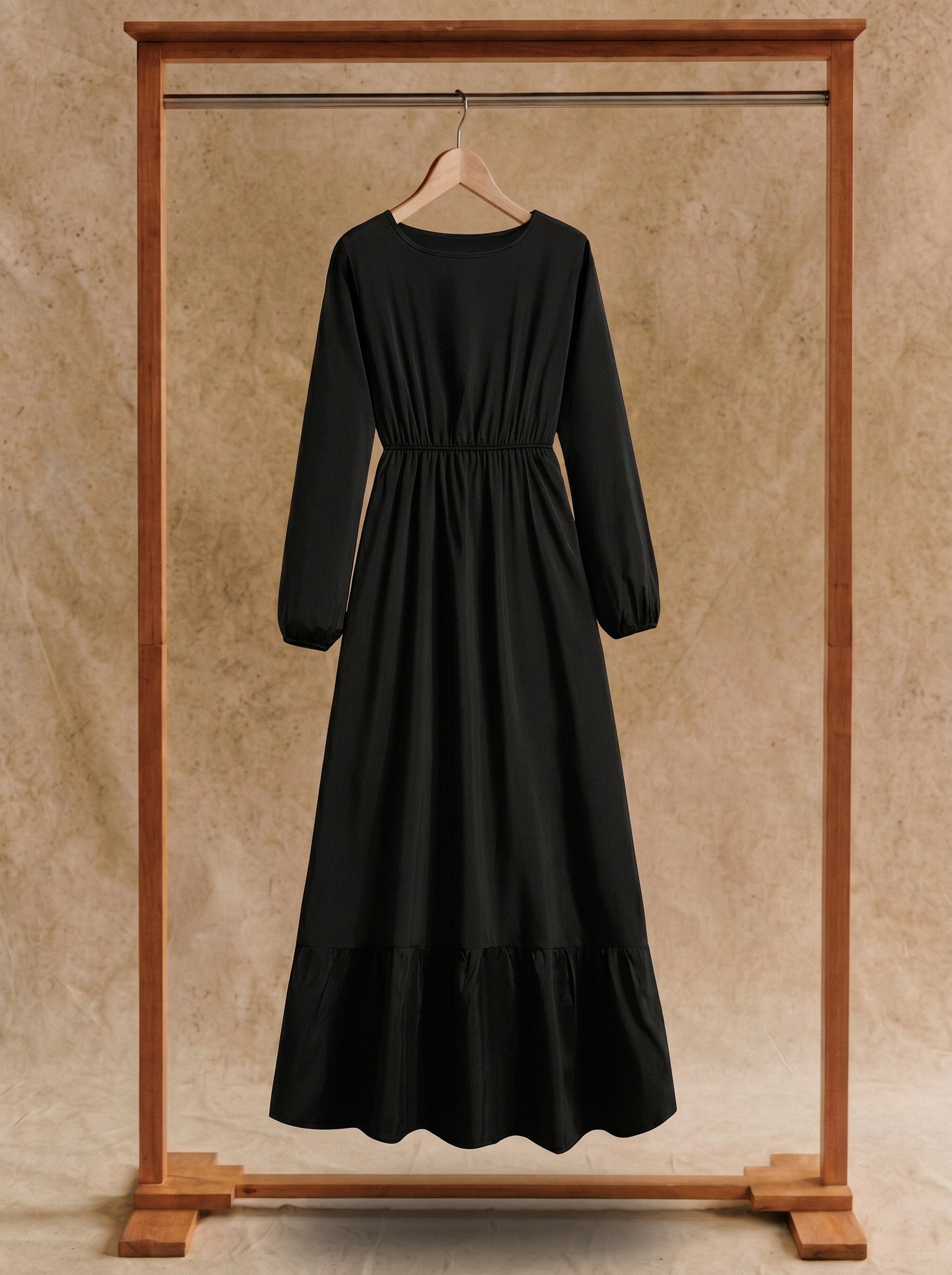 Clara Flounce Hem Maxi Dress in Heritage Solids