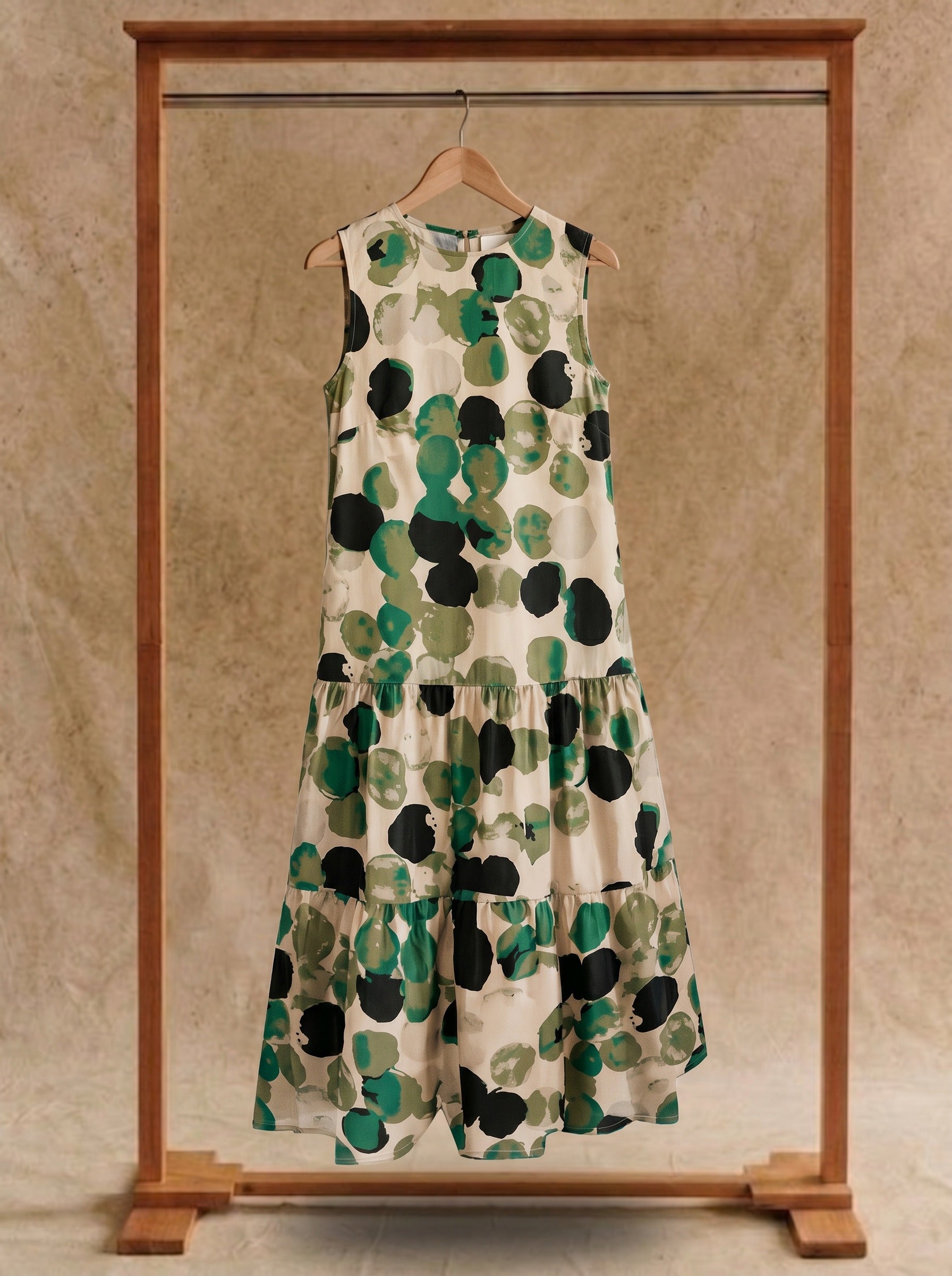 Magnolia Tiered Midi Dress in Painted Petals