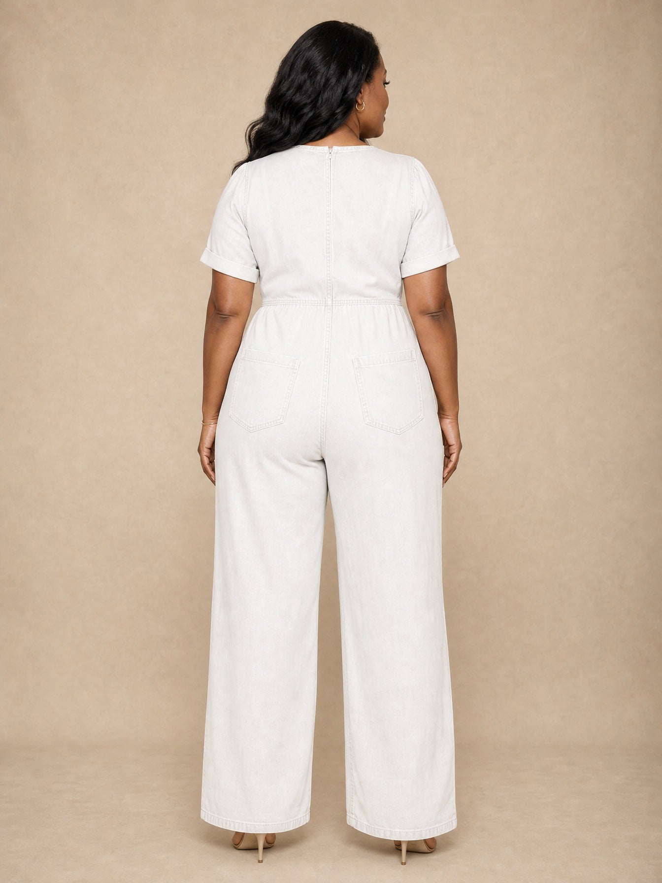 Maya V Neck Denim Jumpsuit