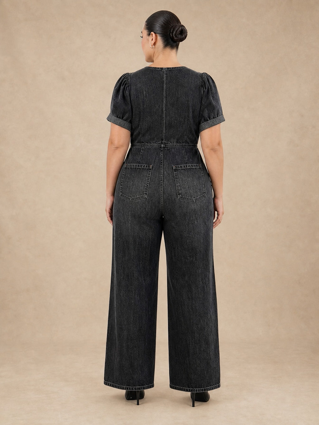 Maya V Neck Denim Jumpsuit