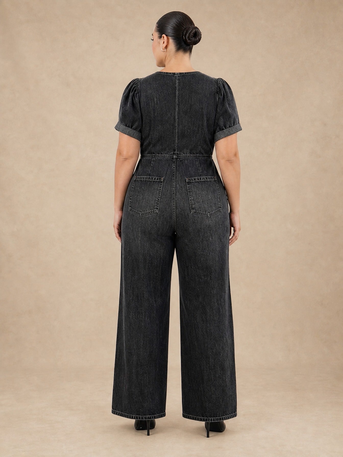 Maya V Neck Denim Jumpsuit