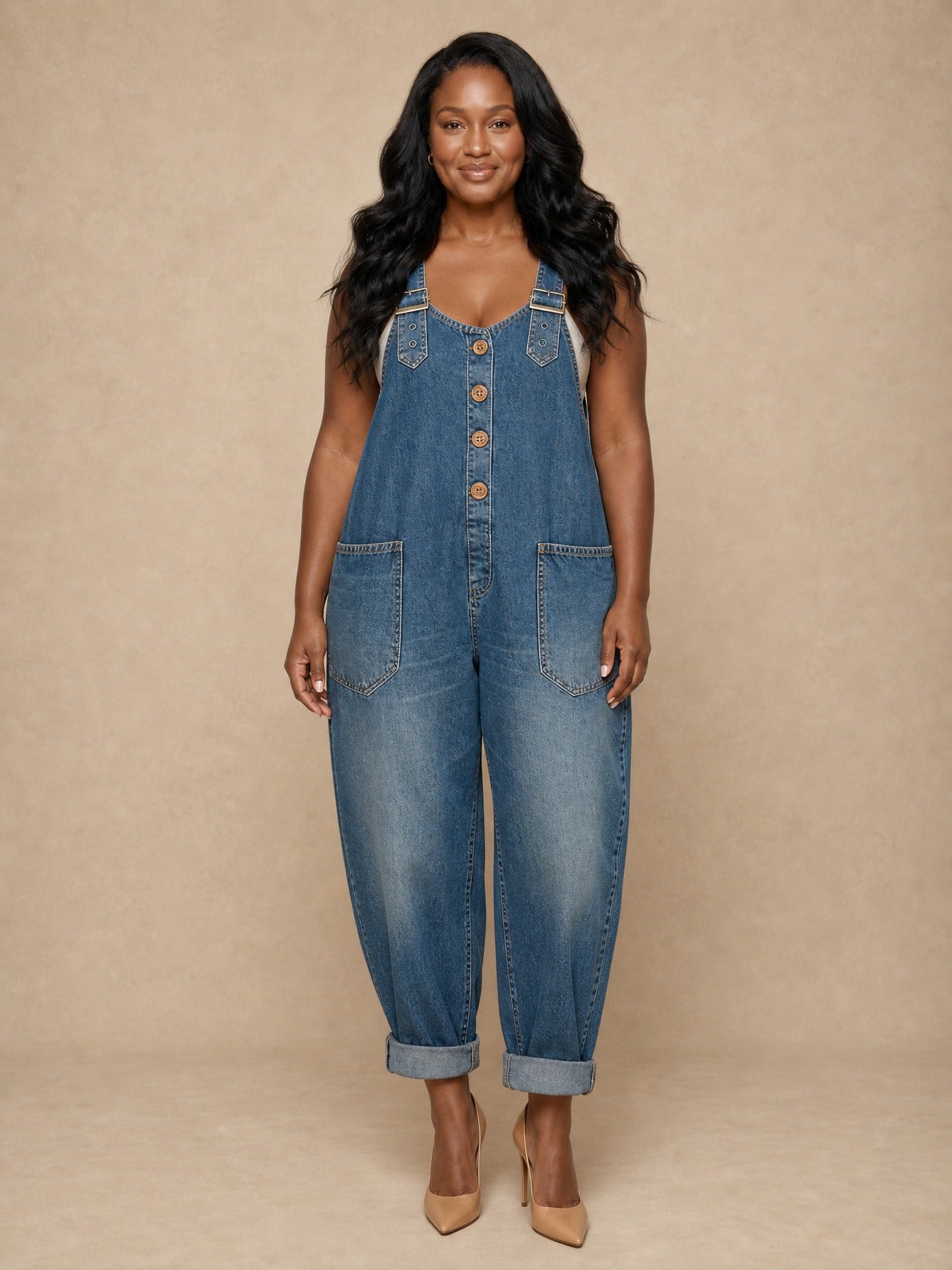 Mae Soft Denim Overalls