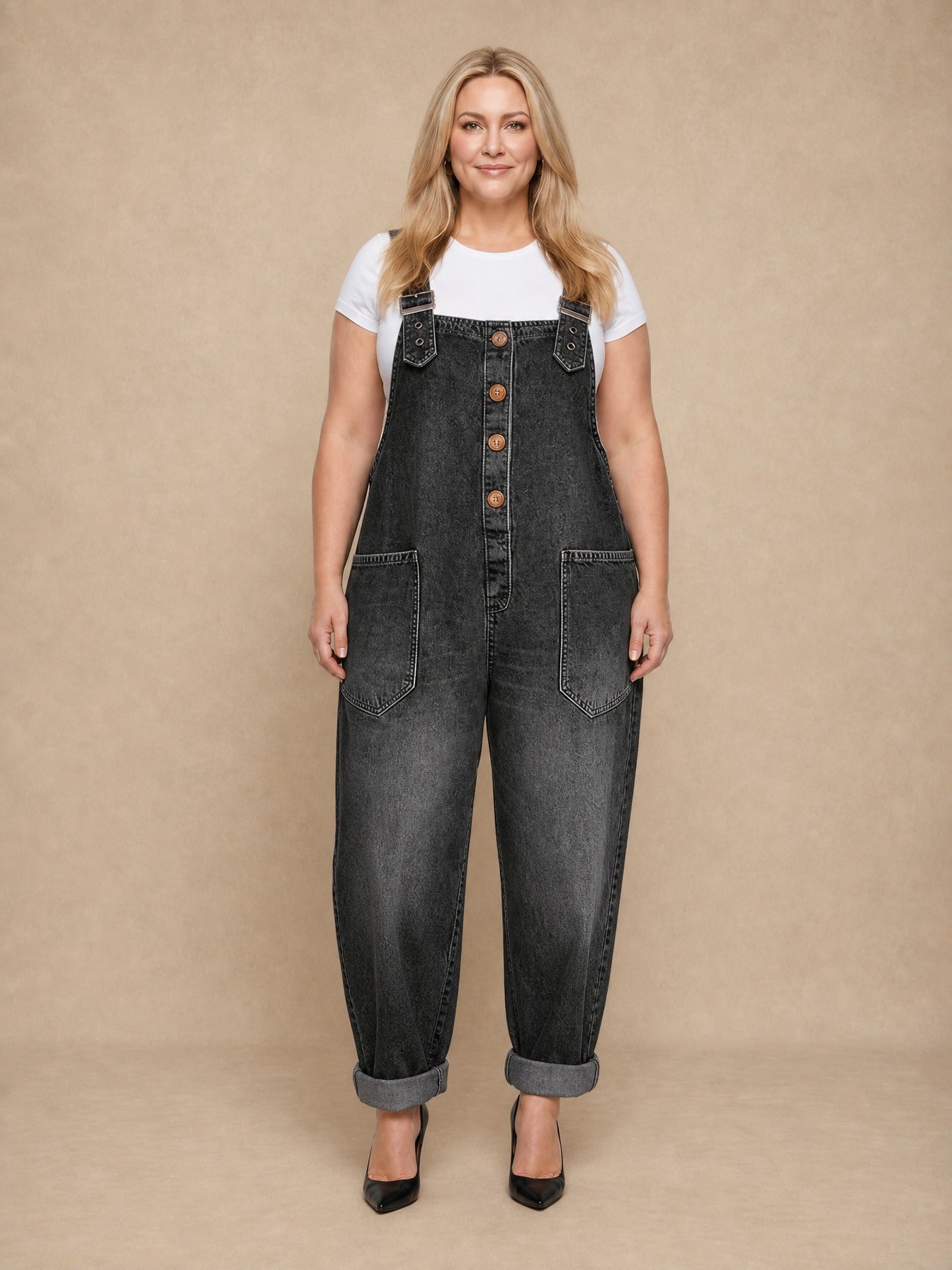 Mae Soft Denim Overalls