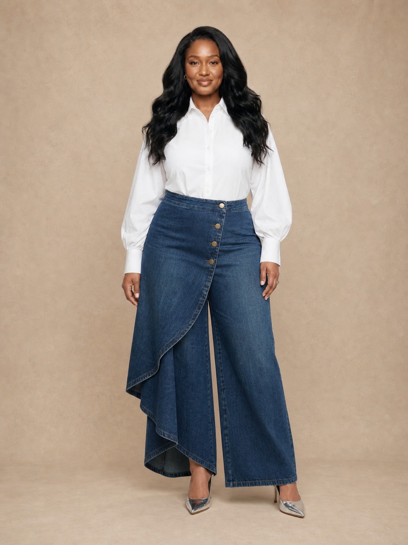 Audrey Denim Wrap Trousers