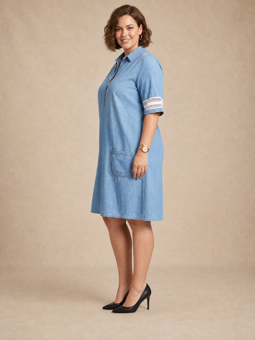 Brittany Short Sleeve Denim Dress
