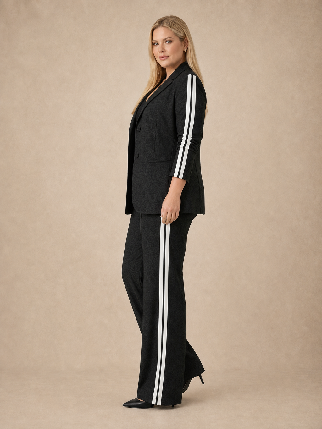Elaine Side-Stripe Suit Set