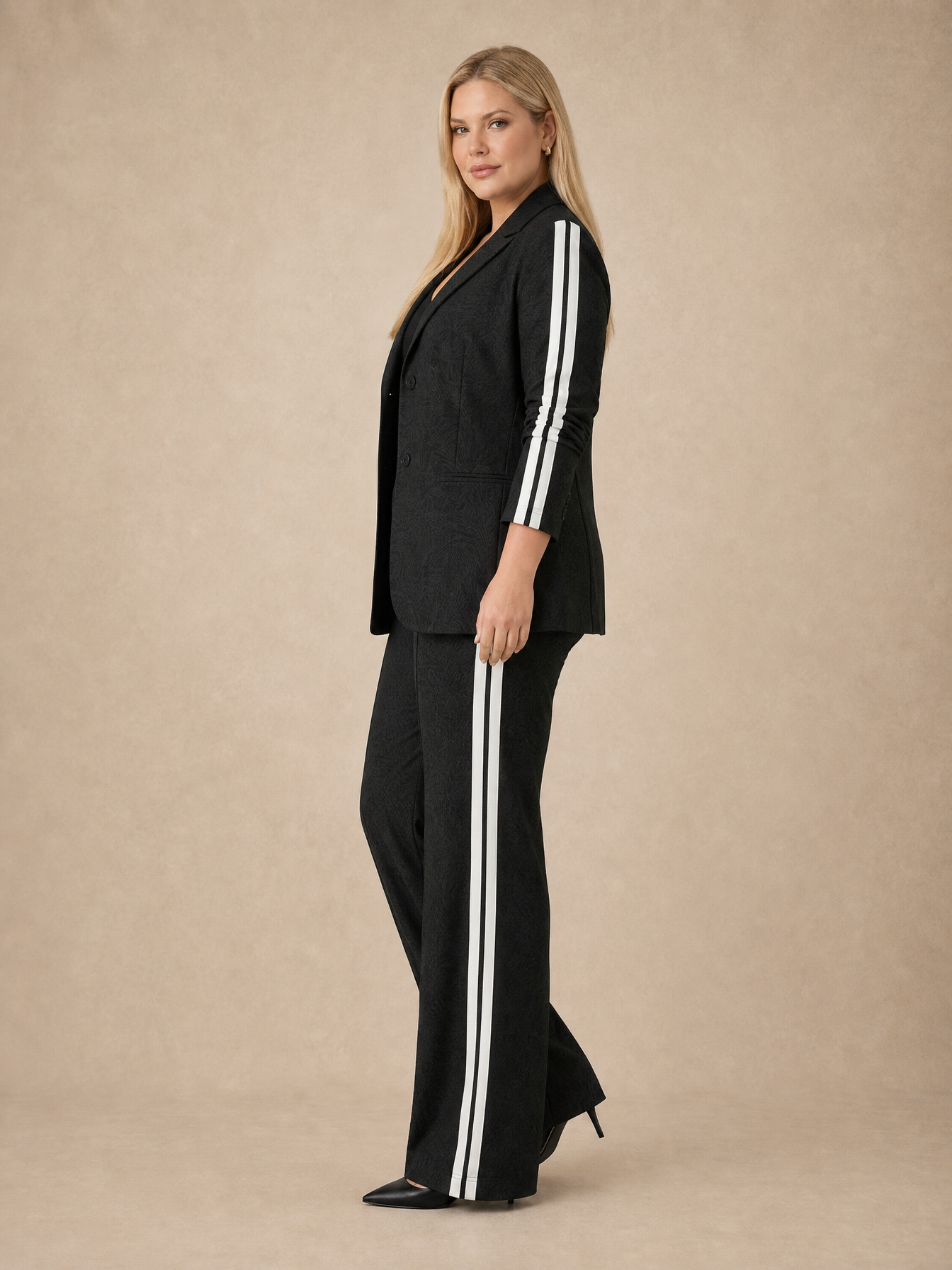Elaine Side-Stripe Suit Set