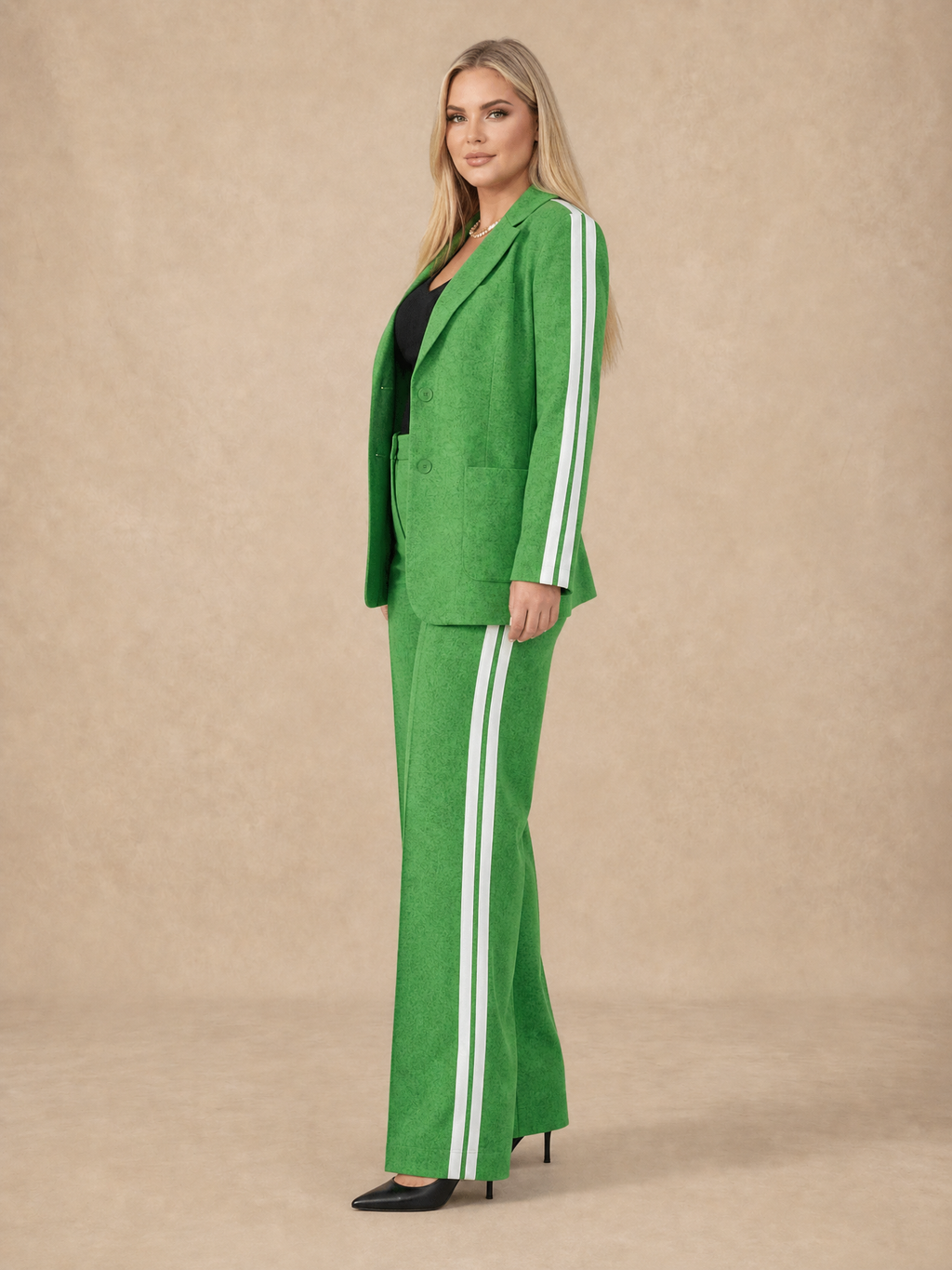 Elaine Side-Stripe Suit Set