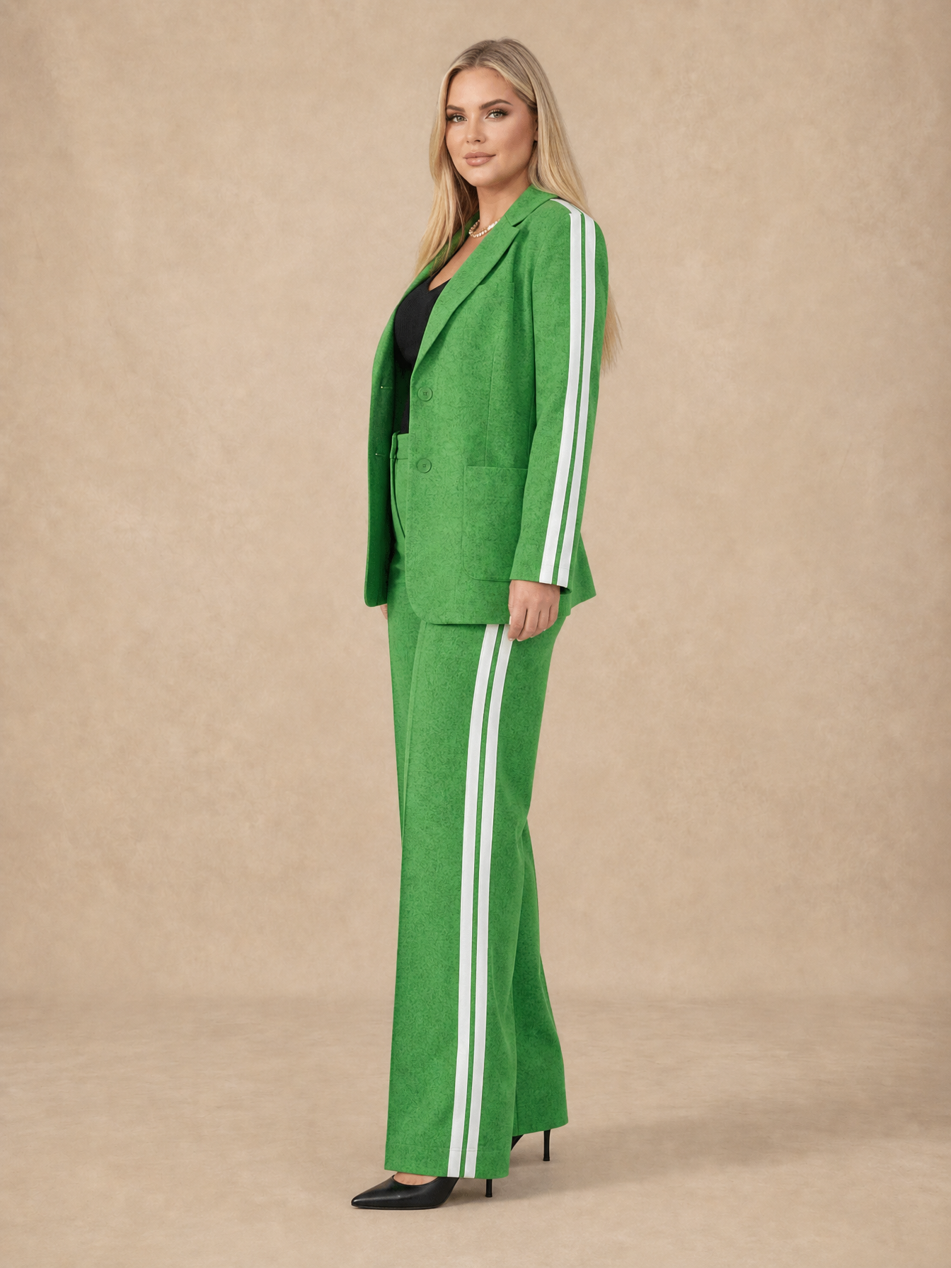 Elaine Side-Stripe Suit Set