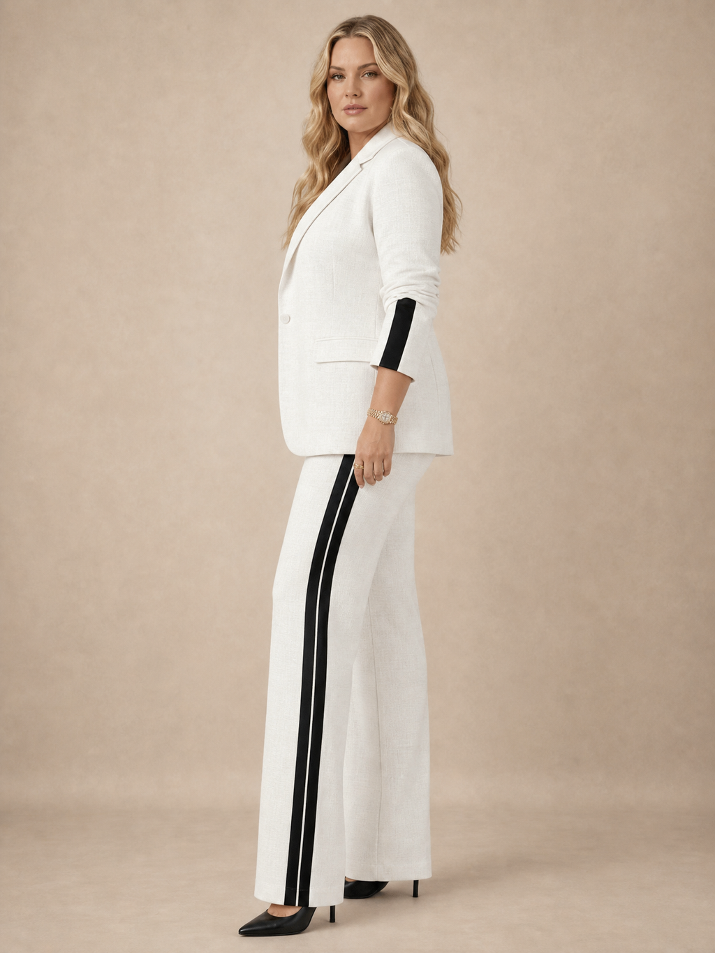 Elaine Side-Stripe Suit Set