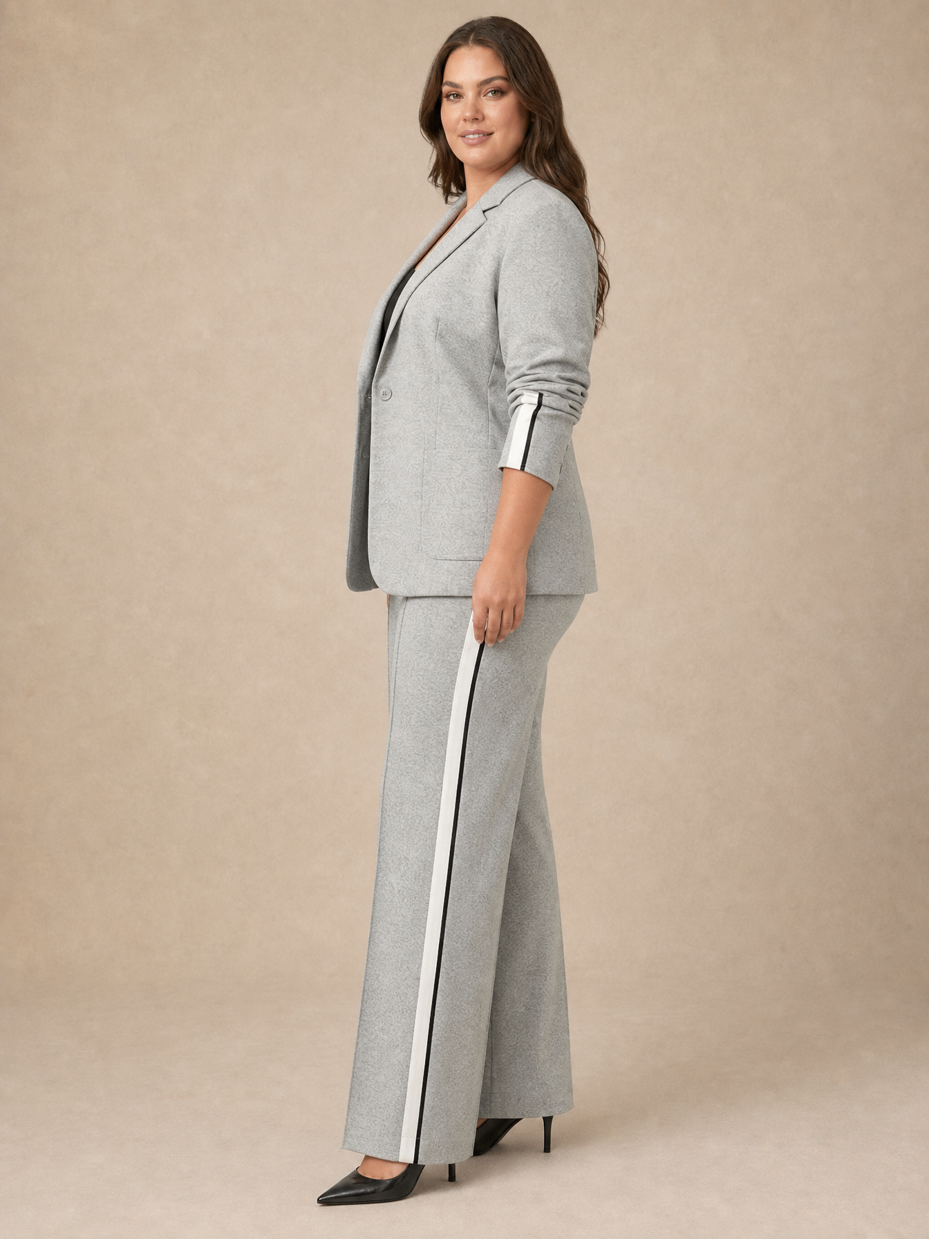 Elaine Side-Stripe Suit Set