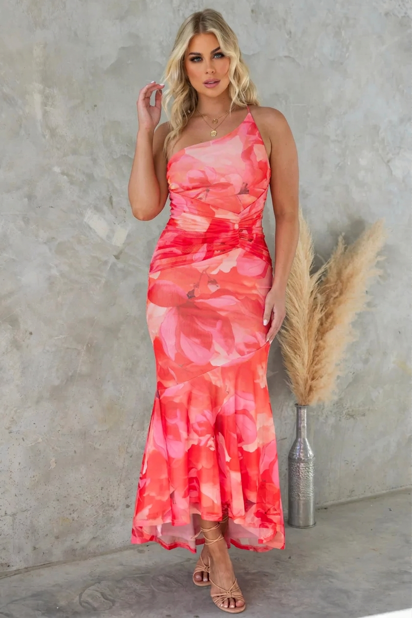 Xanthe One-Shoulder Midi Dress