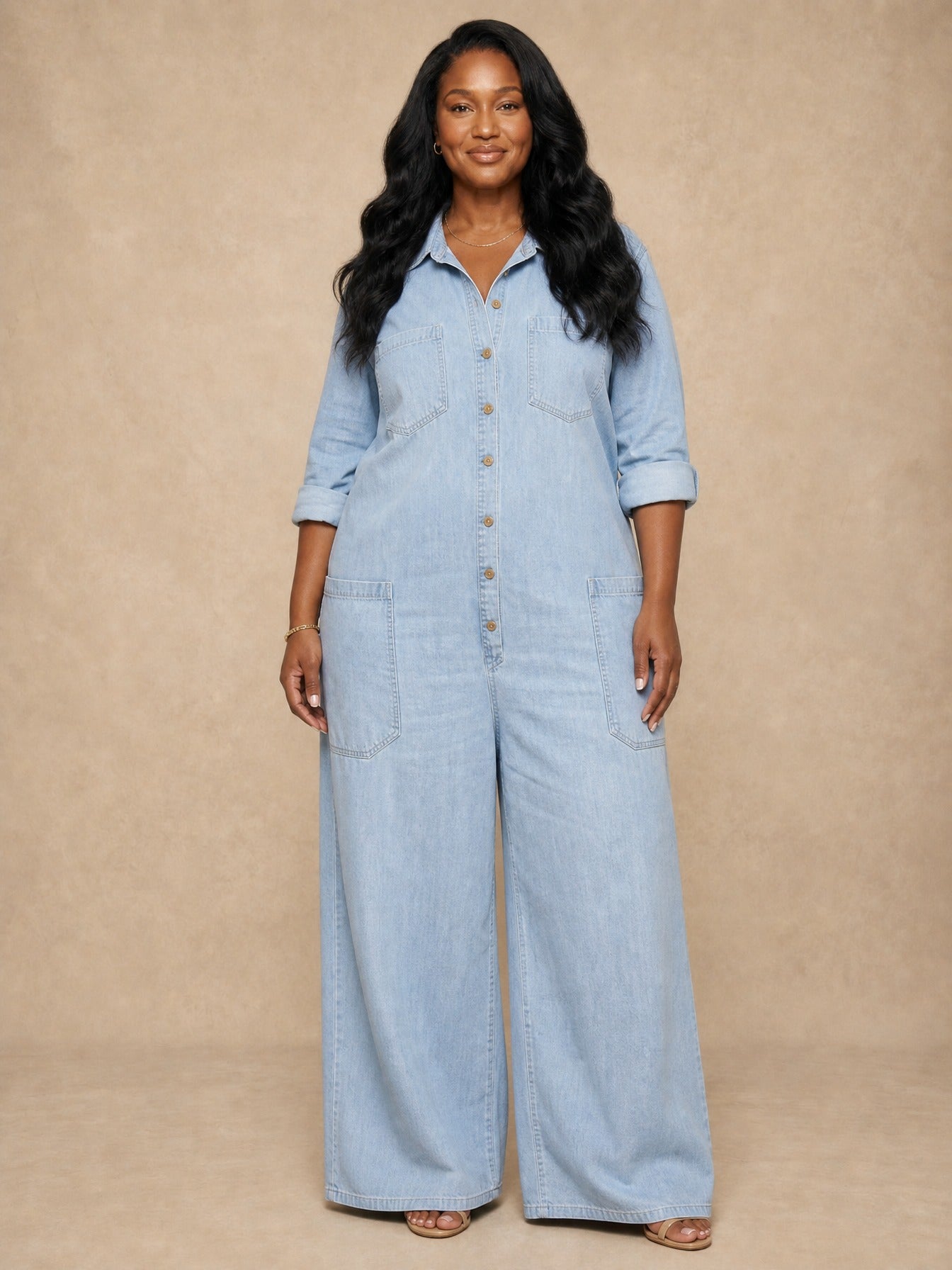 Lena Soft Denim Jumpsuit