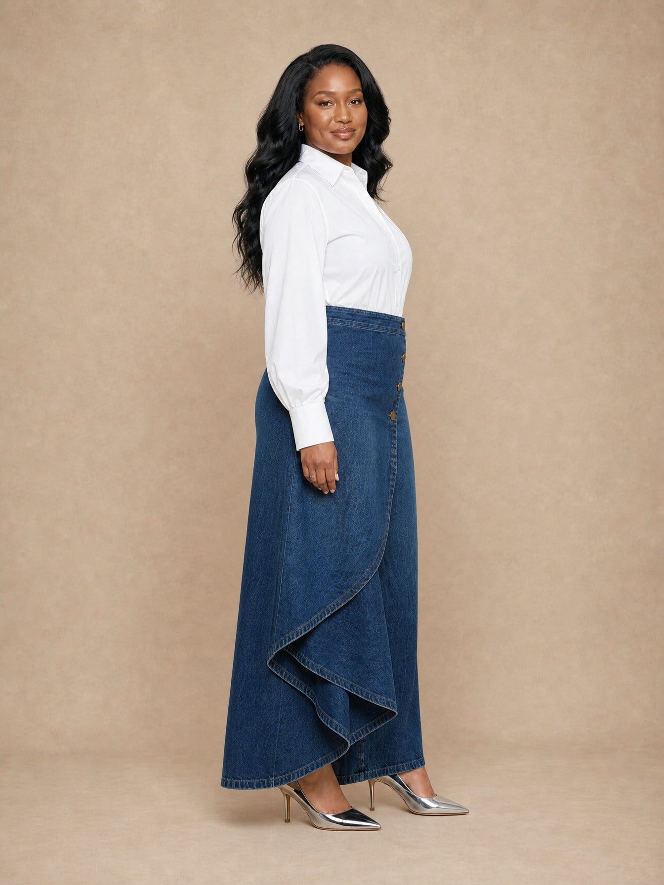 Audrey Denim Wrap Trousers