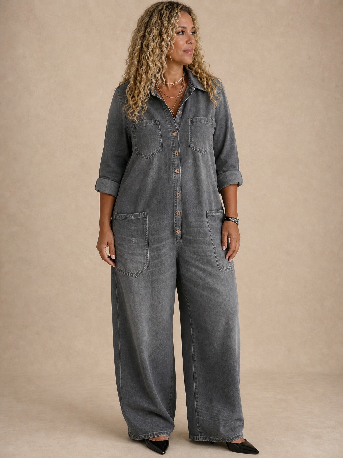 Lena Soft Denim Jumpsuit