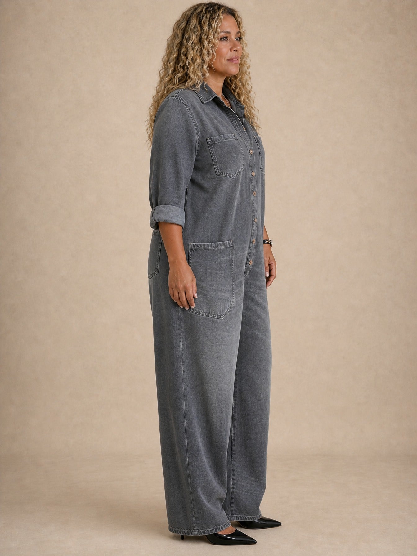 Lena Soft Denim Jumpsuit
