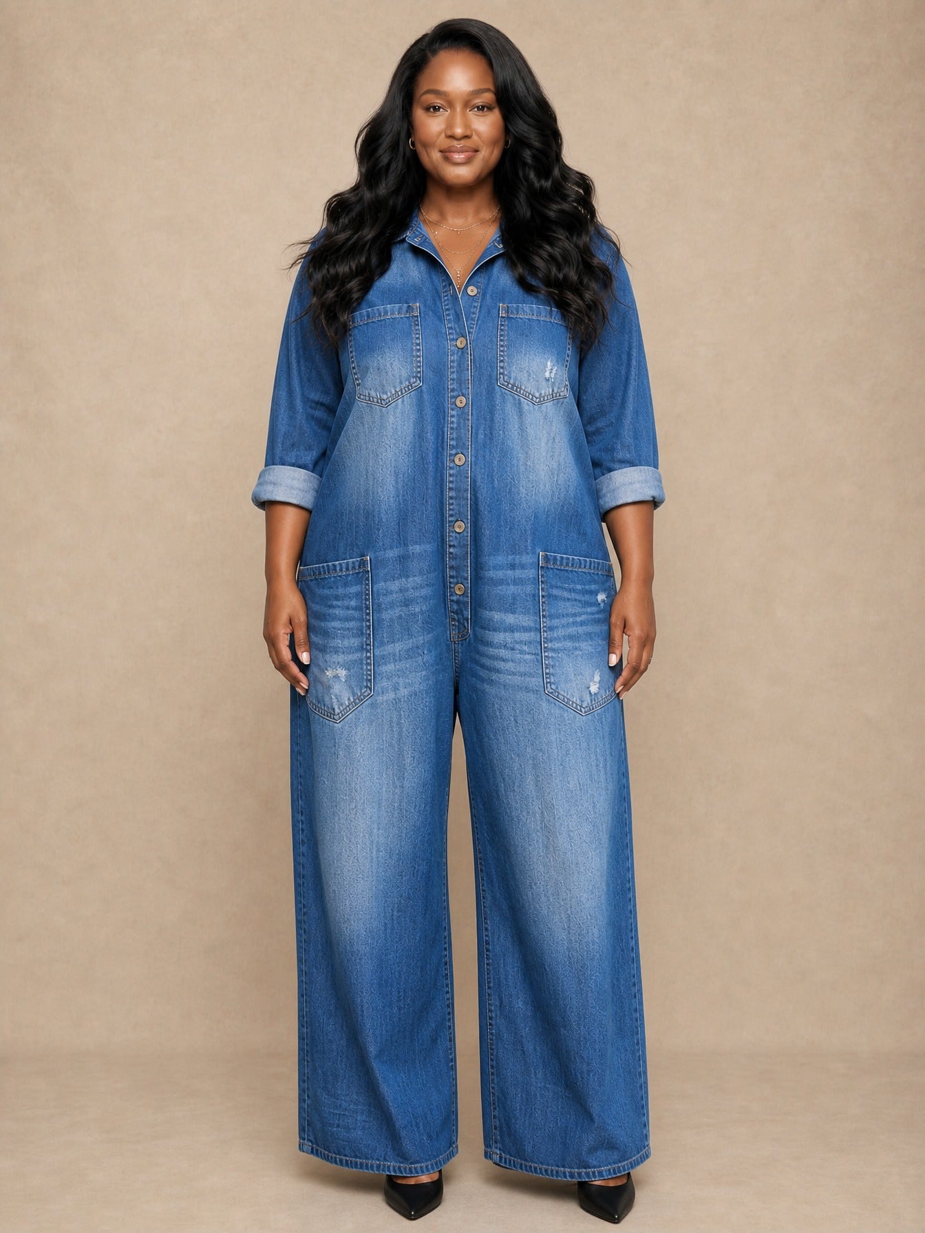 Lena Soft Denim Jumpsuit