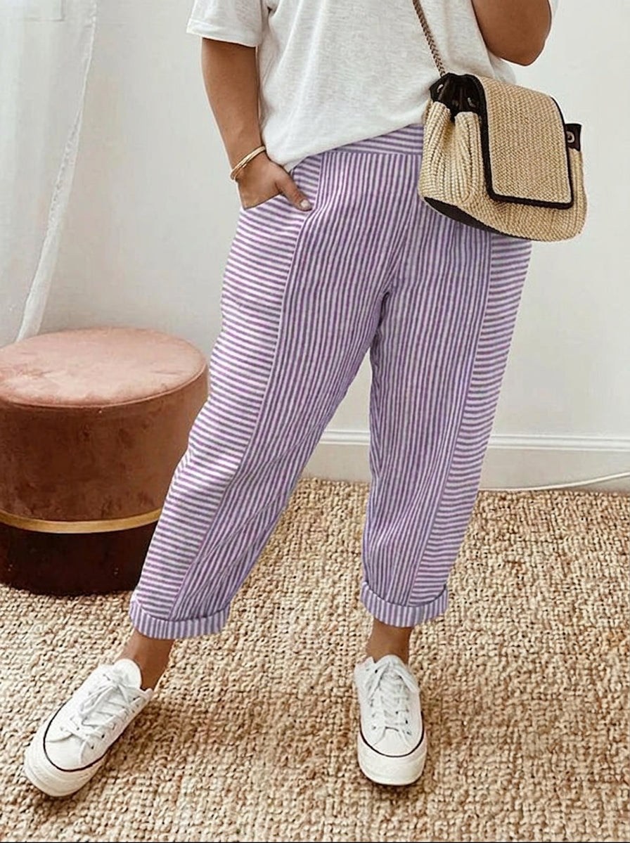 Luna Lavender Stripe Pants