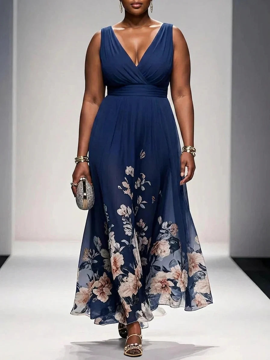 Rose Chiffon Maxi Dress