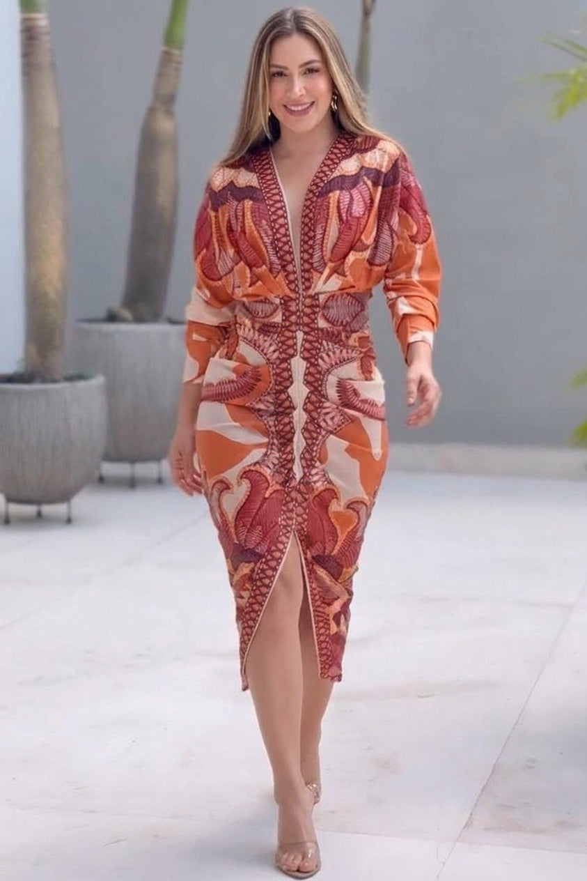 Eva Dolman Sleeve Midi Dress