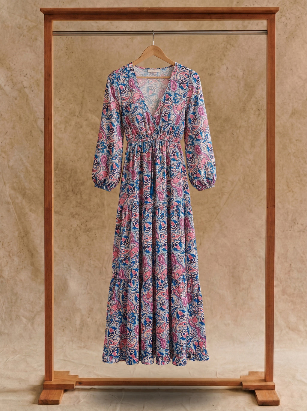 Josephine Tiered Maxi Dress in Painted Paisley