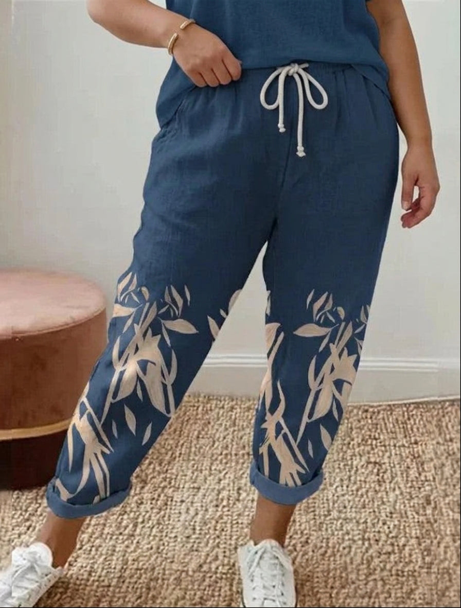 Naomi Navy Botanical Pants
