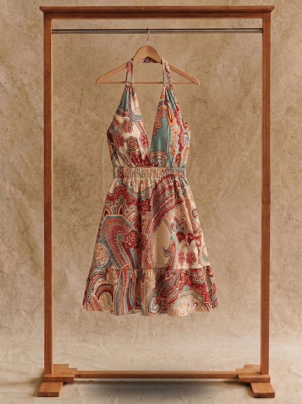 Ingrid Halter Two-Piece Set in Terracotta Paisley