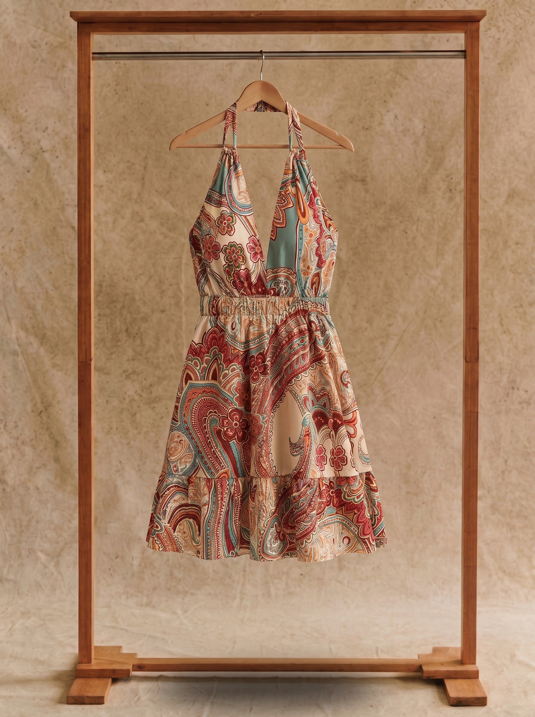 Ingrid Halter Two-Piece Set in Terracotta Paisley