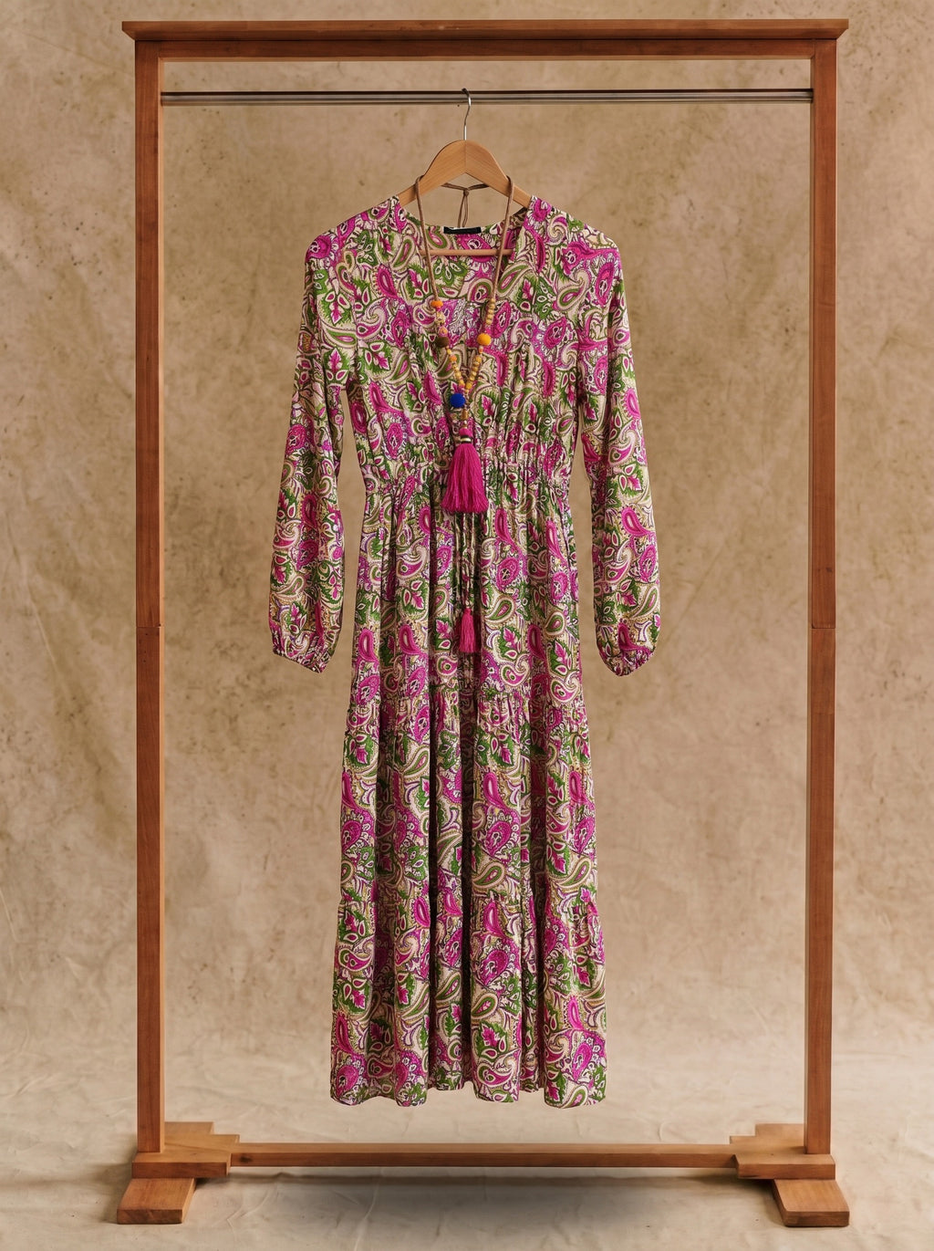 Josephine Tiered Maxi Dress in Painted Paisley