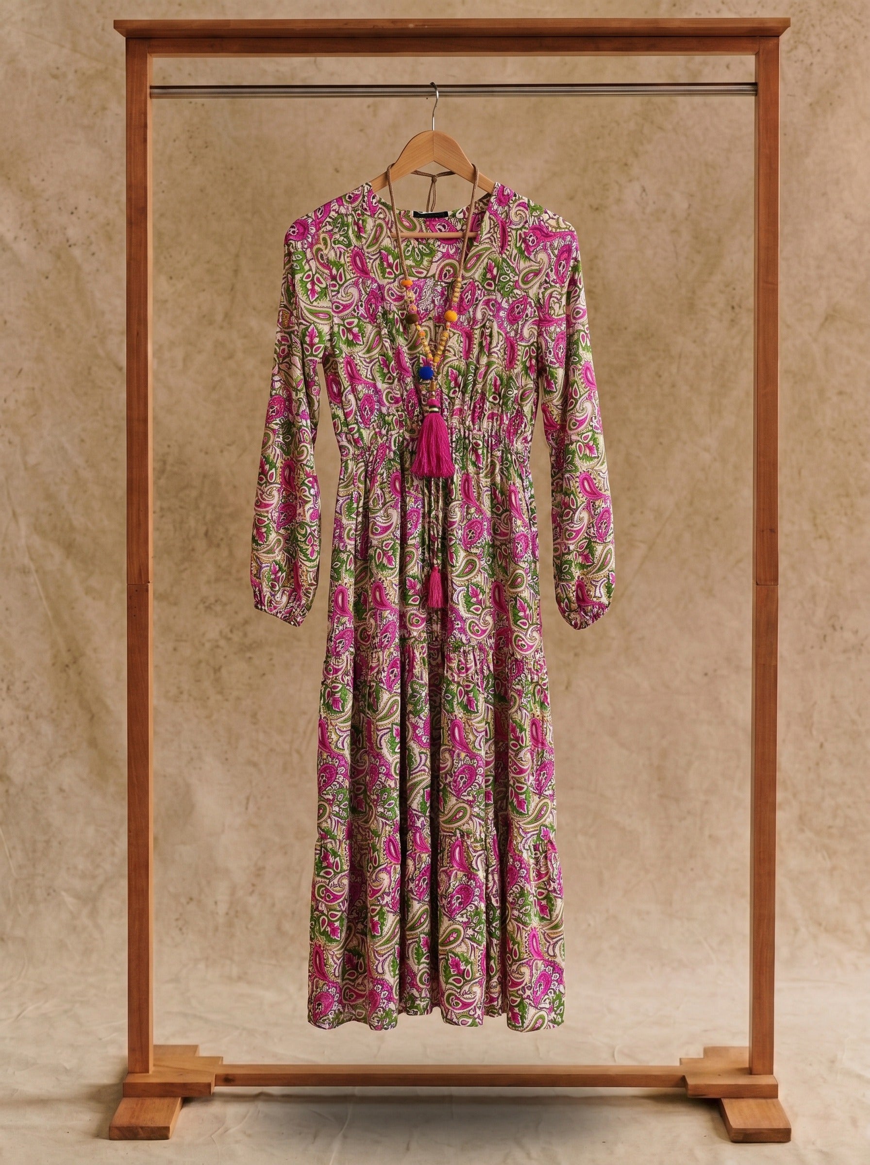 Josephine Tiered Maxi Dress in Painted Paisley