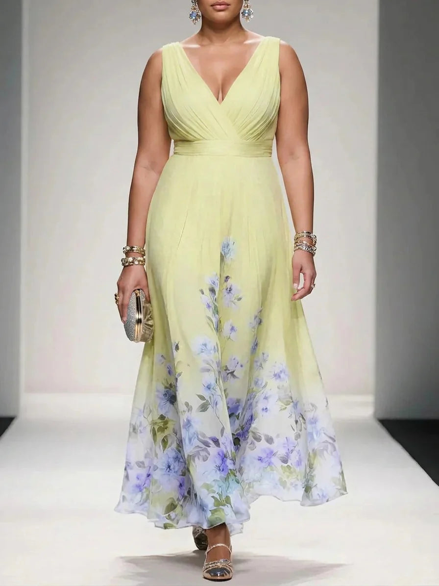 Rose Chiffon Maxi Dress