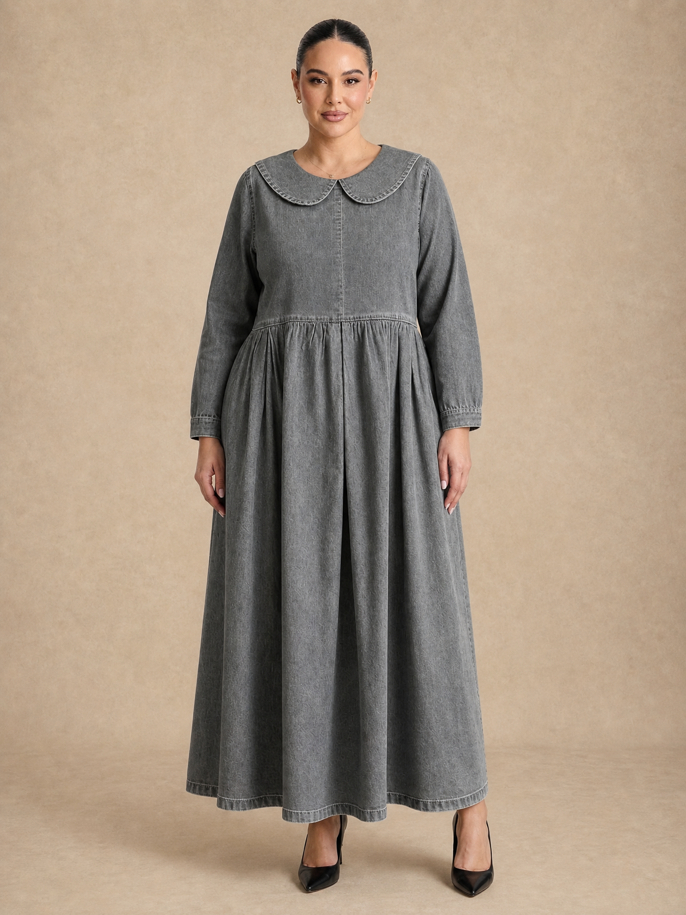 Clara Peter Pan Collar Denim Dress