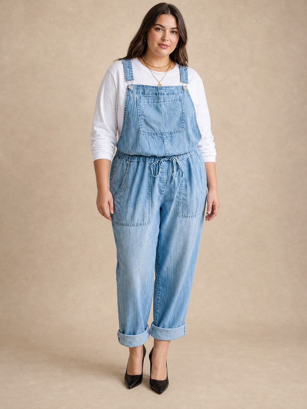 Grace Relaxed Denim Overalls