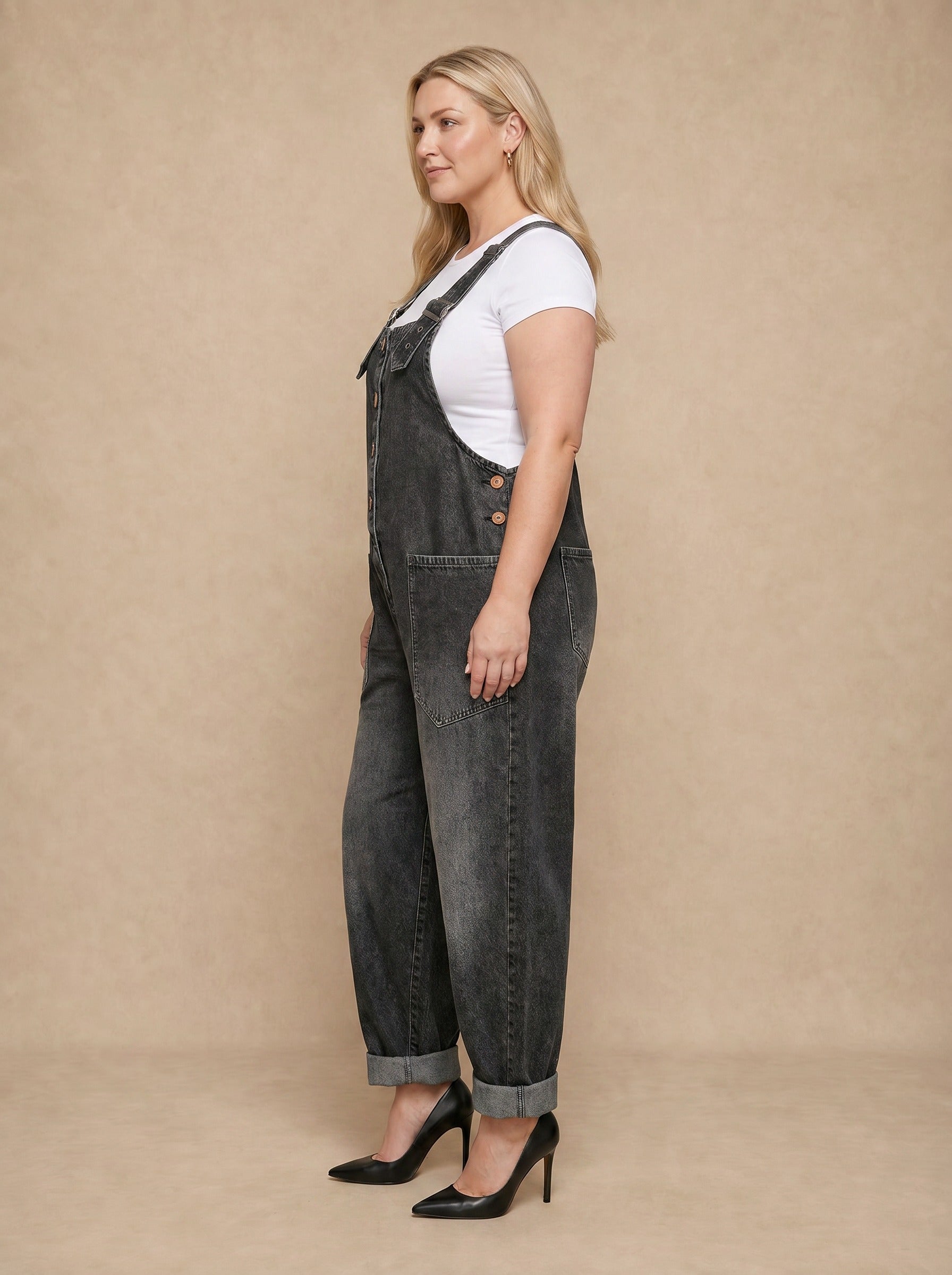 Mae Soft Denim Overalls