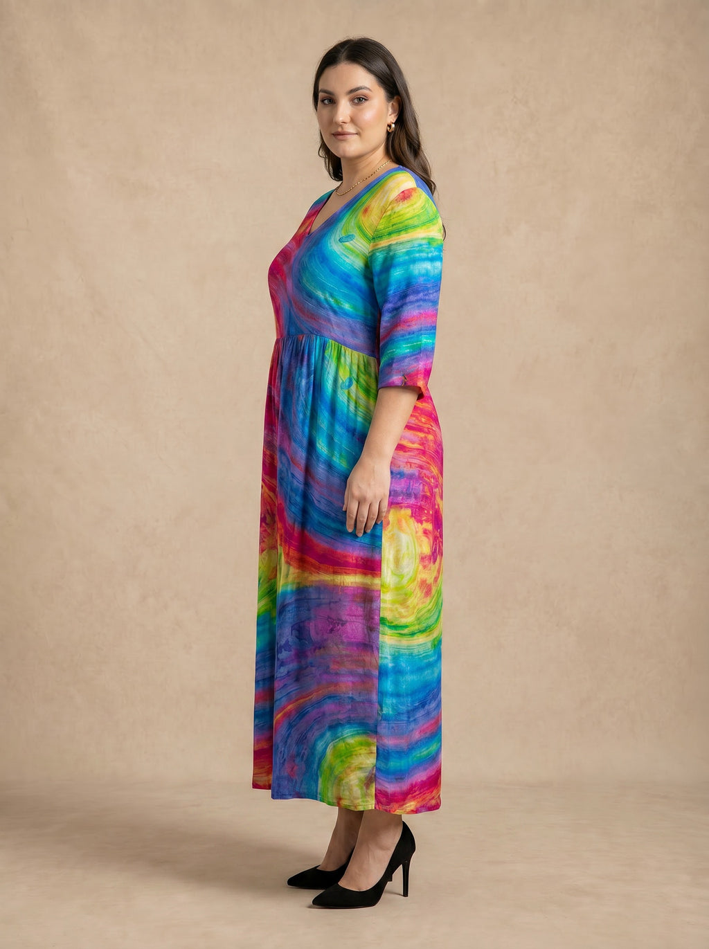 Lunaria Rainbow Swirl Maxi Dress