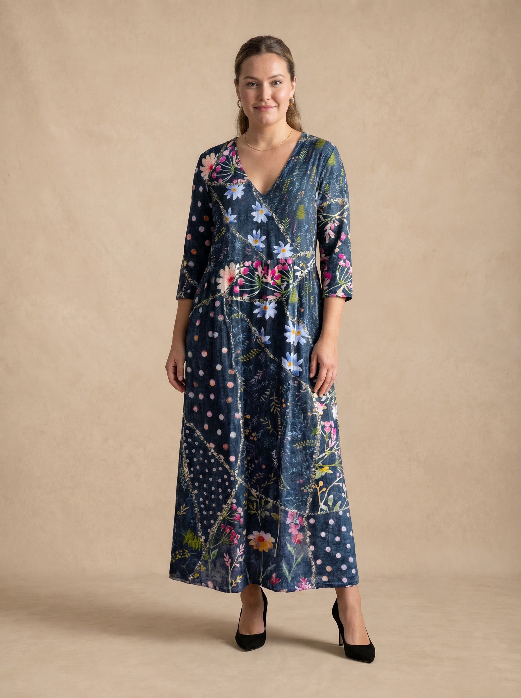 Celestine Floral Patchwork Maxi Dress