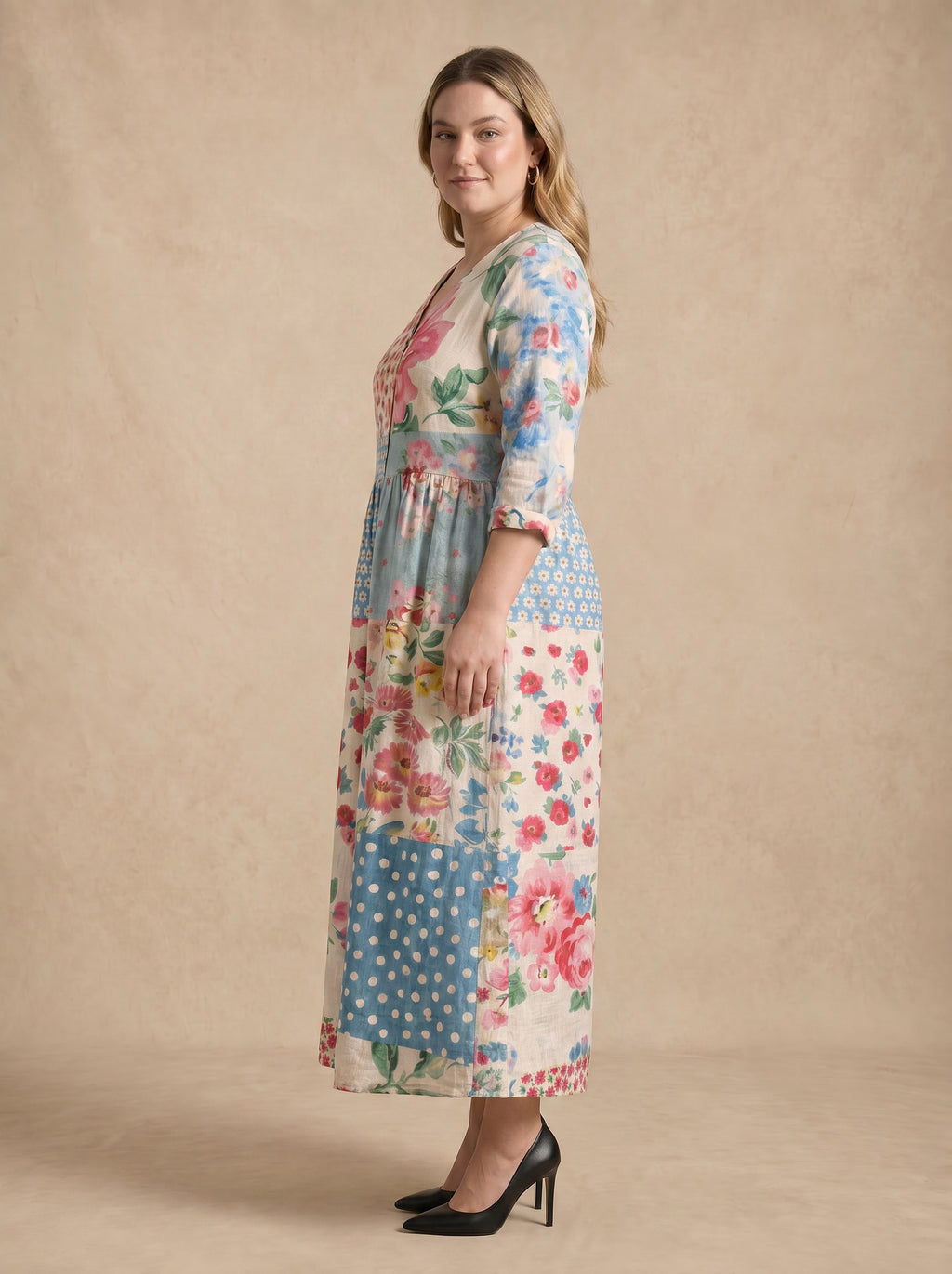 Rosalie Patchwork Floral Maxi Dress