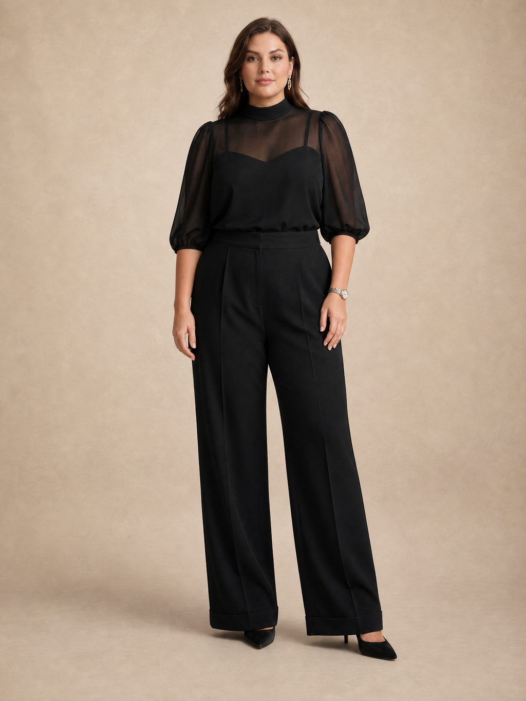 Katarzyna Sheer-Blouse Set