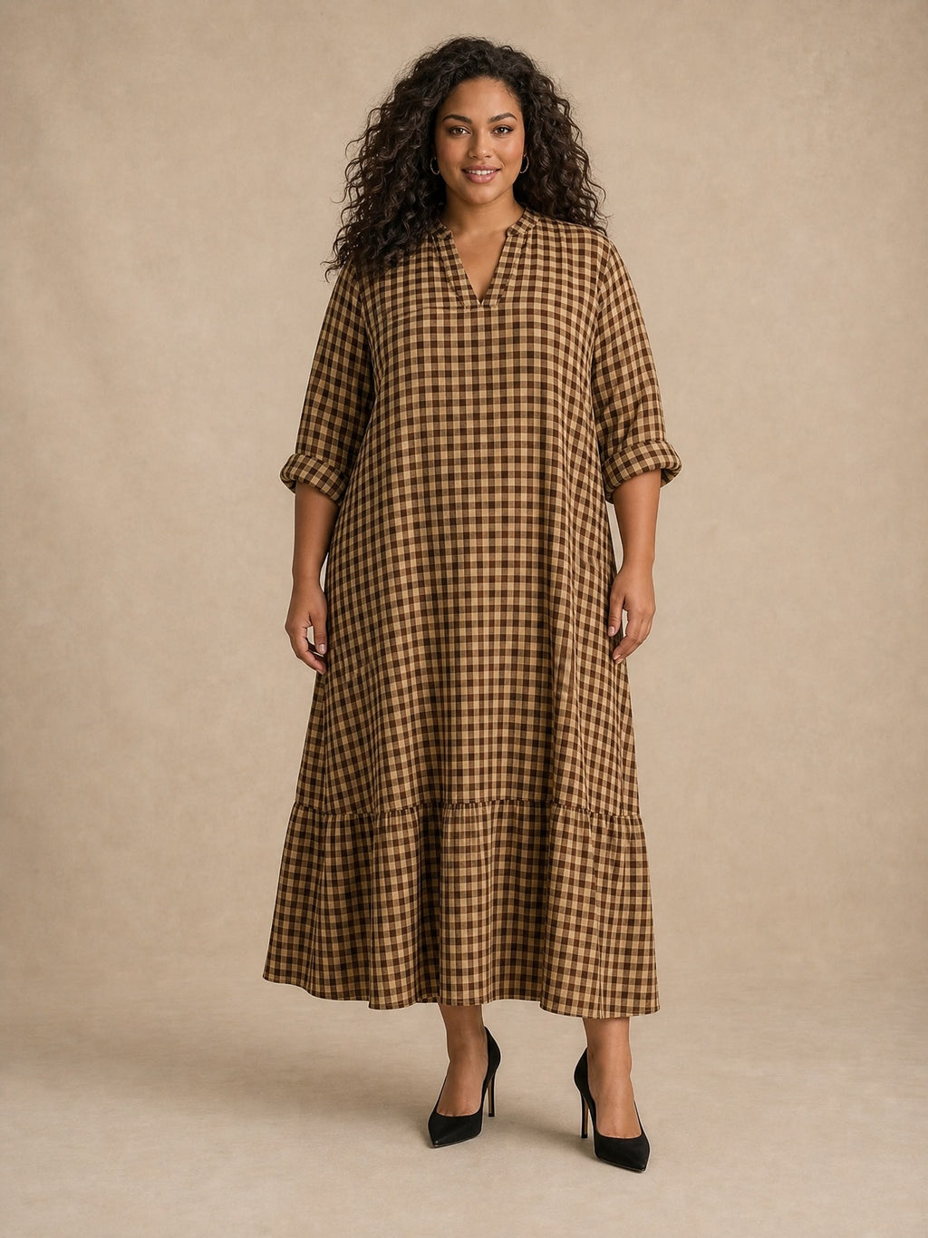 Mila Check Maxi Dress