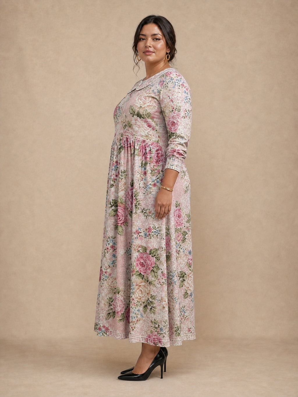 Brooklyn Floral Collar Denim Dress