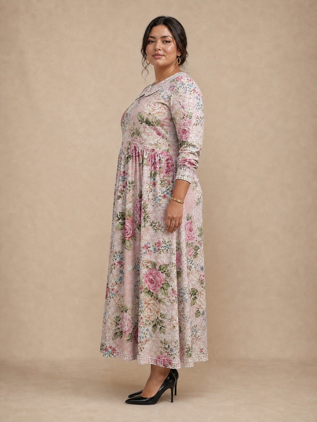 Brooklyn Floral Collar Denim Dress