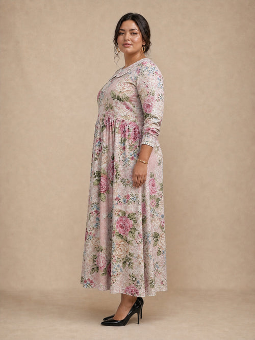 Brooklyn Floral Collar Denim Dress