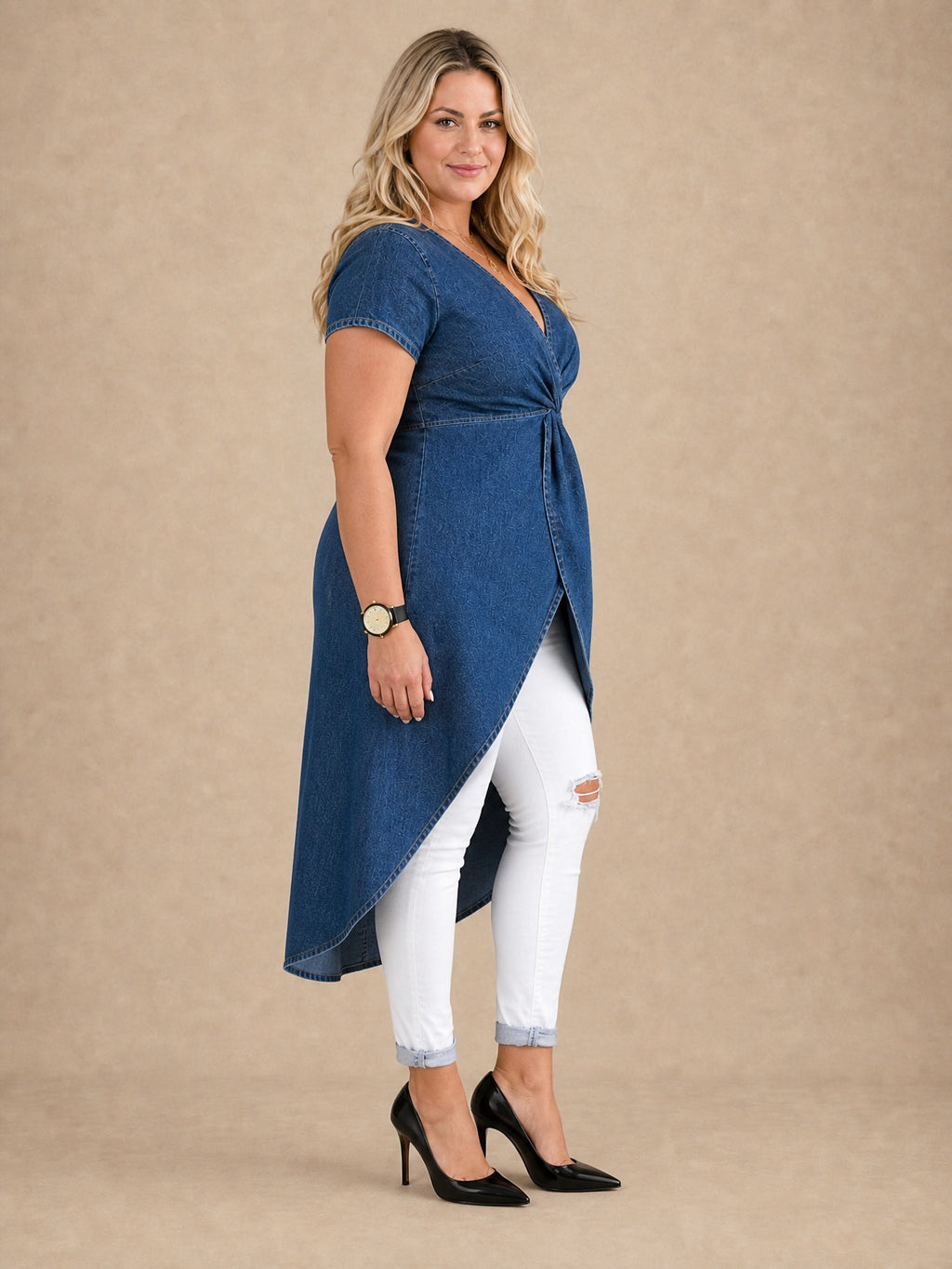 Jessica Wrap Denim Tunic