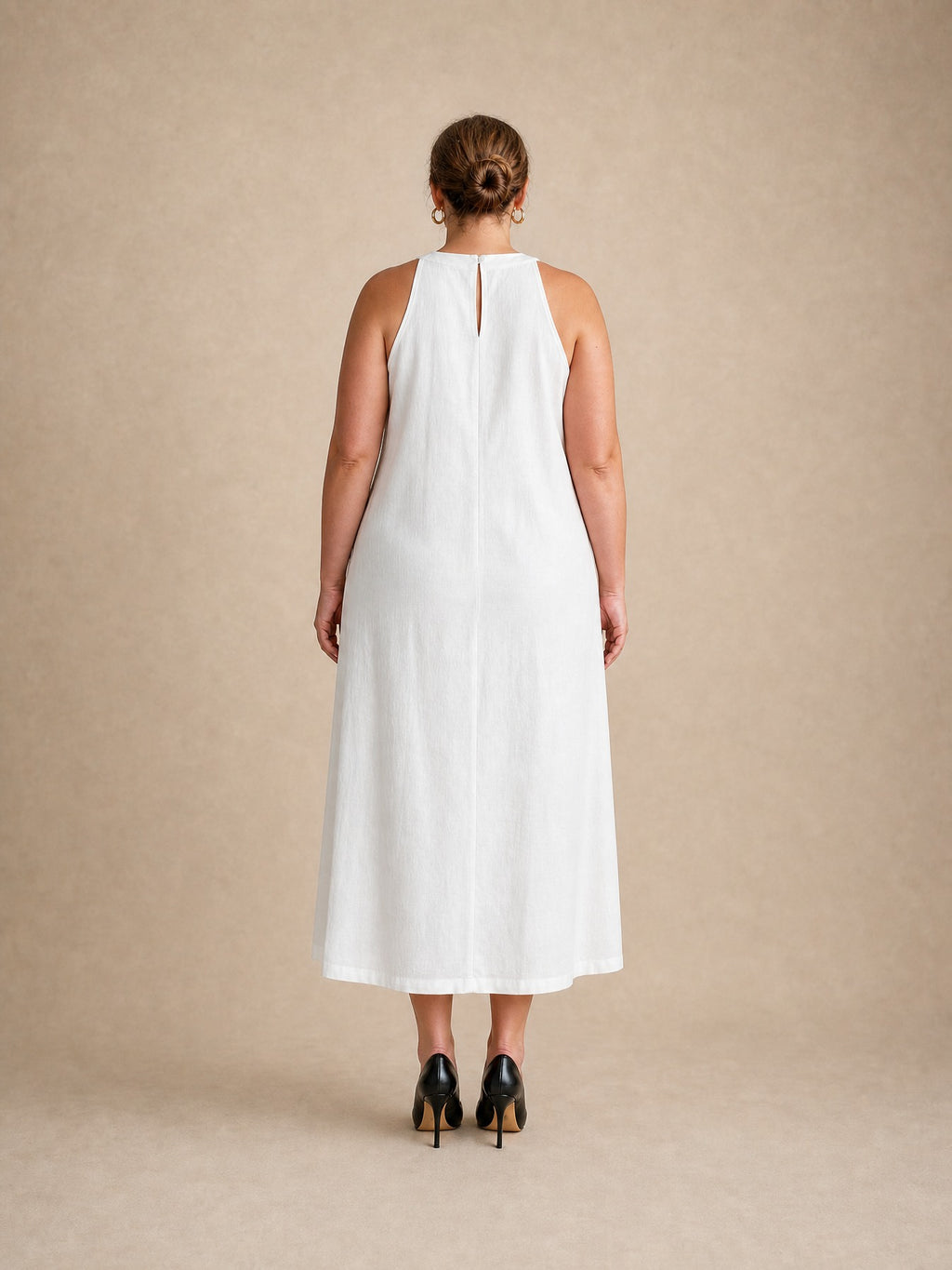 Adele White Lace Midi Dress
