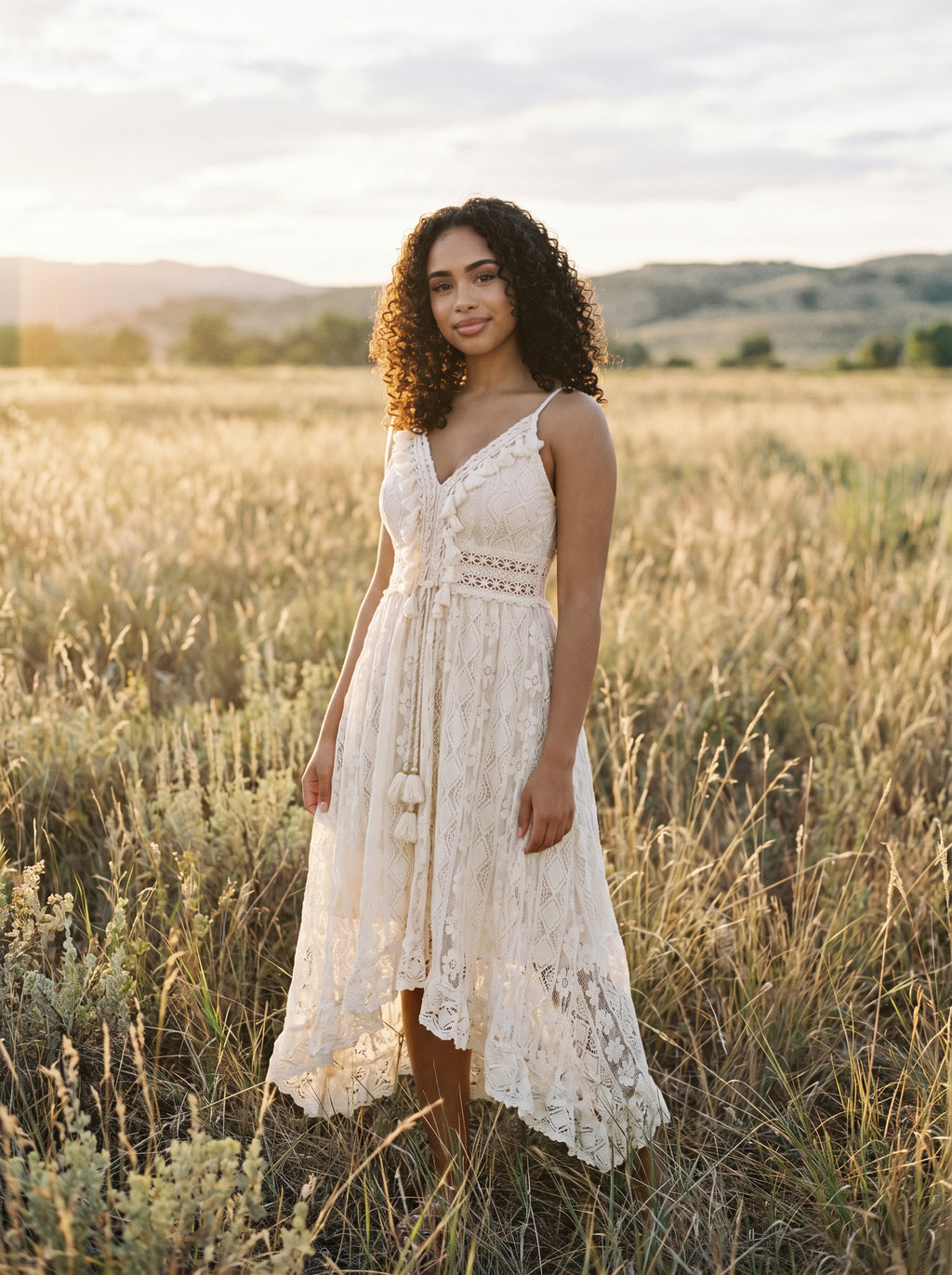 Seraphina Lace Maxi Dress in Vintage Whites