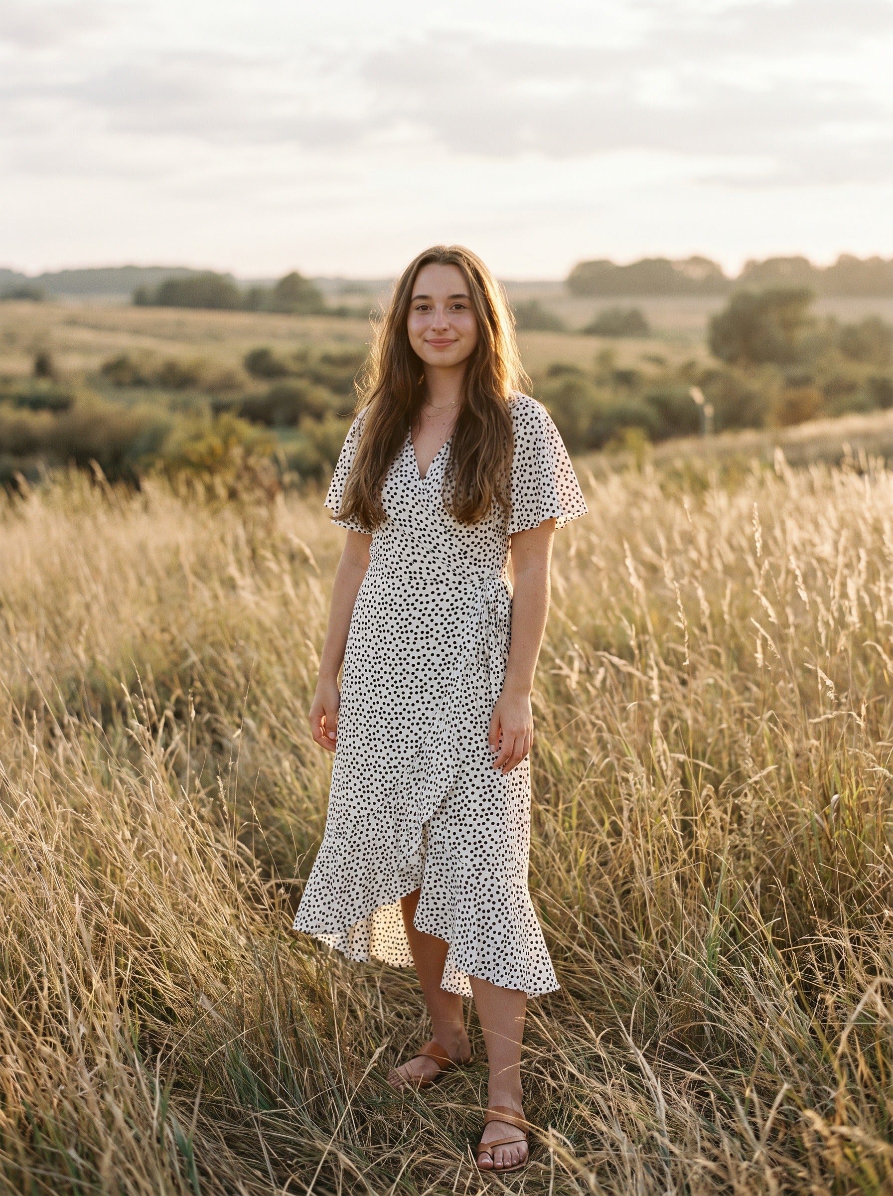 Isadora Wrap Maxi Dress in Vintage Polka Dot