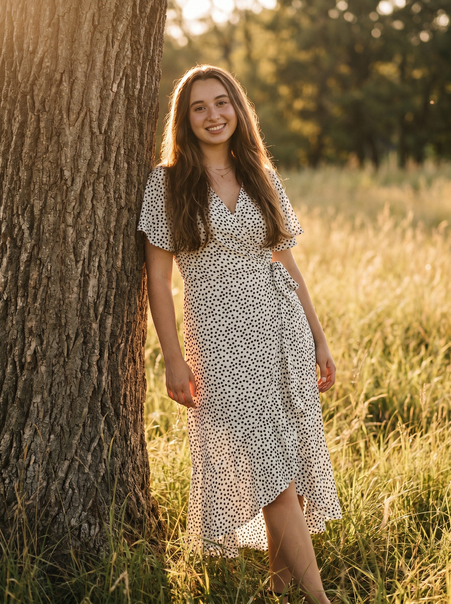 Isadora Wrap Maxi Dress in Vintage Polka Dot