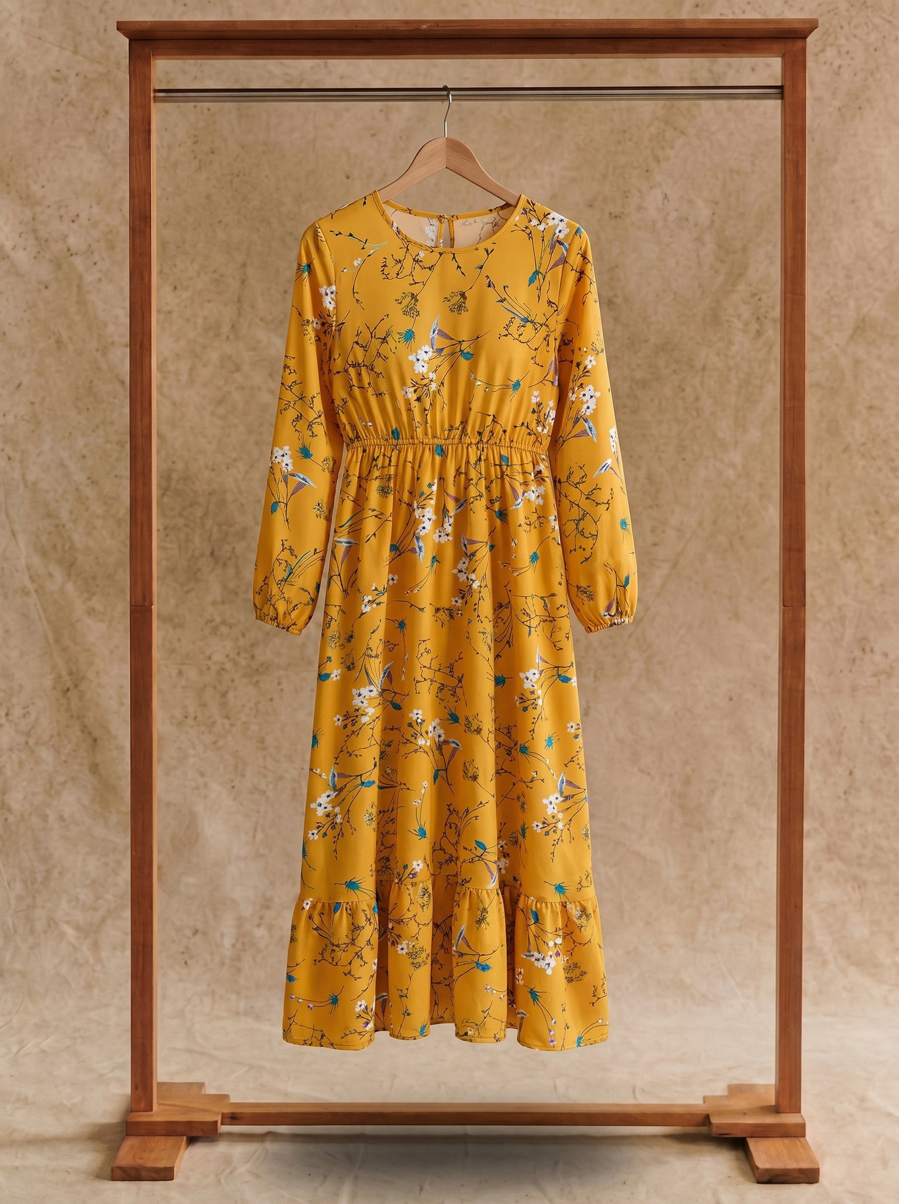 Juniper Tiered Maxi Dress in Fields of Gold