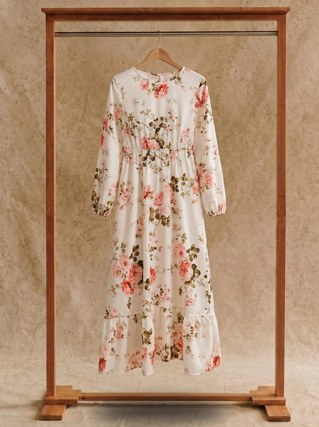 Juniper Tiered Maxi Dress in Antique Rose Garden